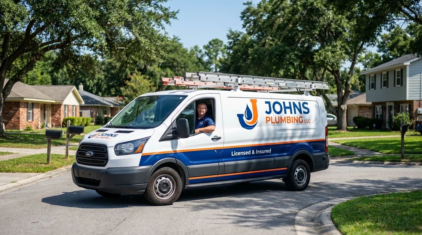 Johns Plumbing LLC service van in Taos, NM