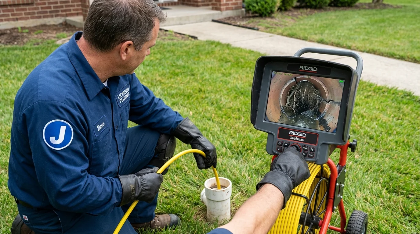 Sewer camera inspection being performed by Johns Plumbing LLC in Taos