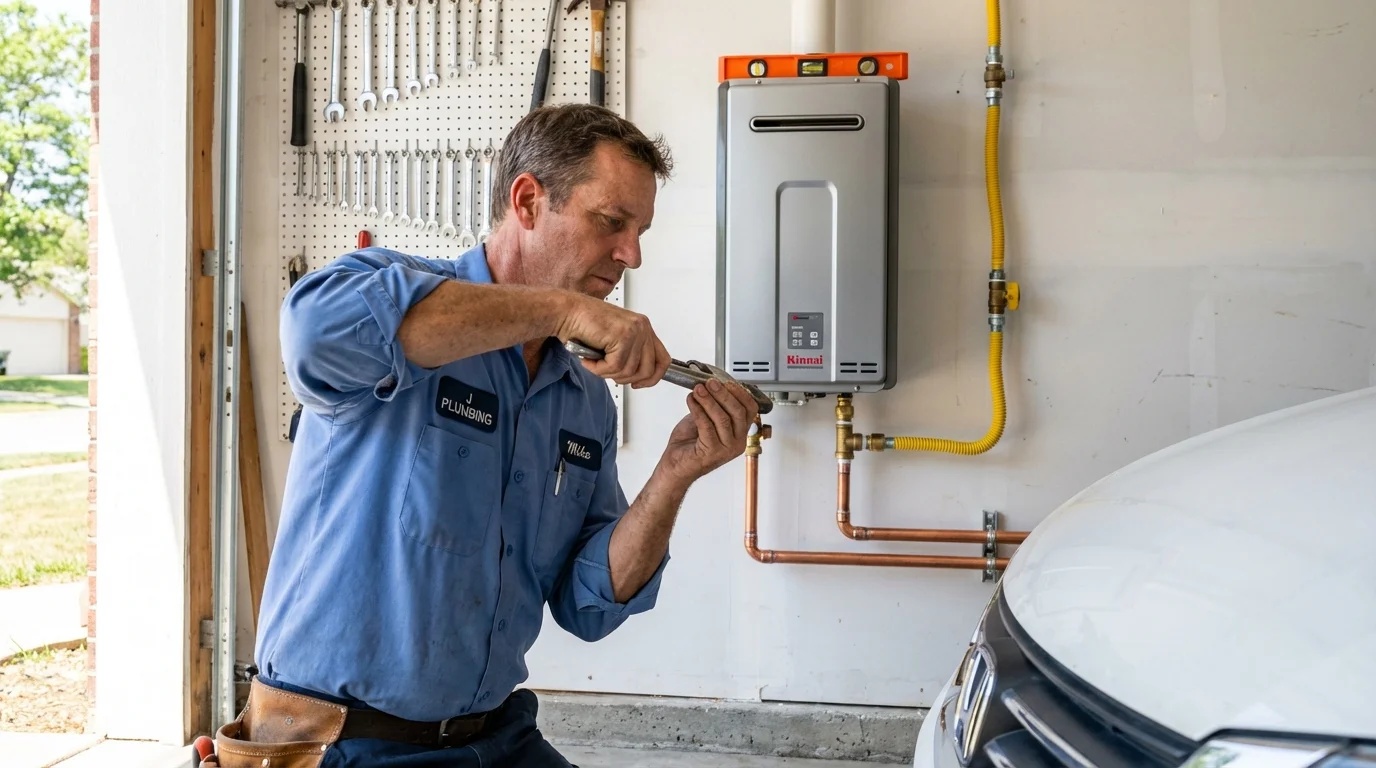 Tankless water heater installation by a Johns Plumbing LLC plumber in Taos